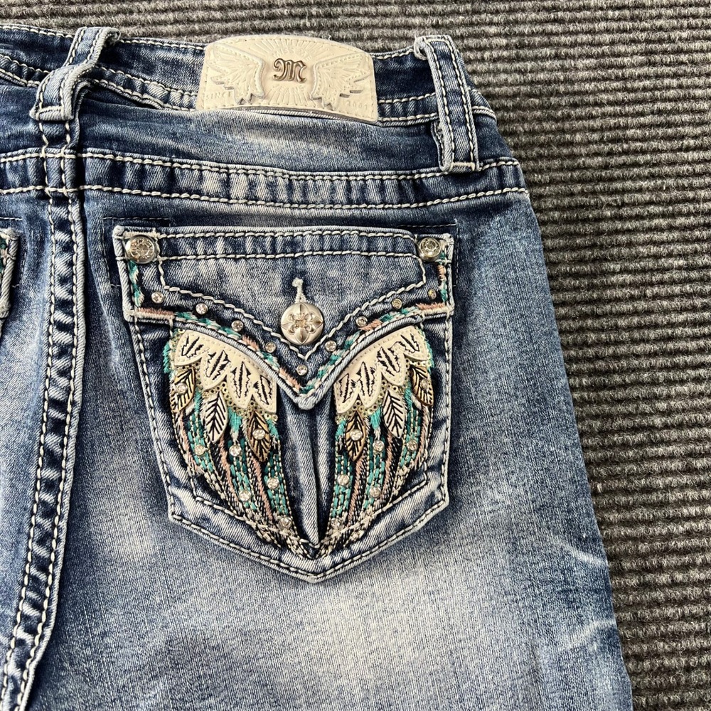 Miss Me Chloe Bootcut Jeans 29 Medium Wash Wing Flap Pocket M5082B106